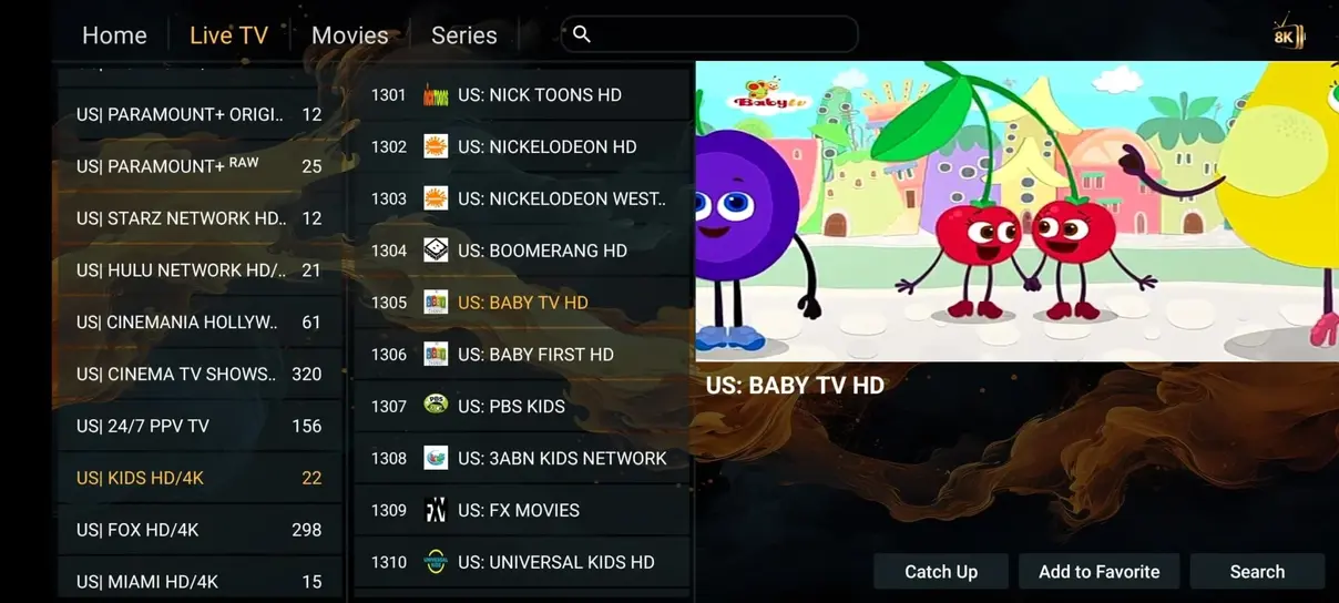 IPTV app interface preview 3