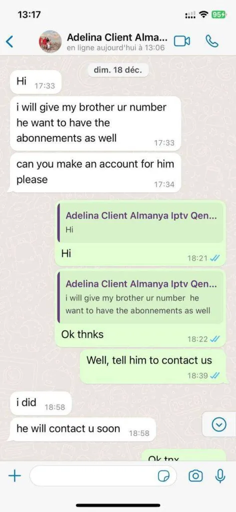 WhatsApp IPTV support conversation example 5